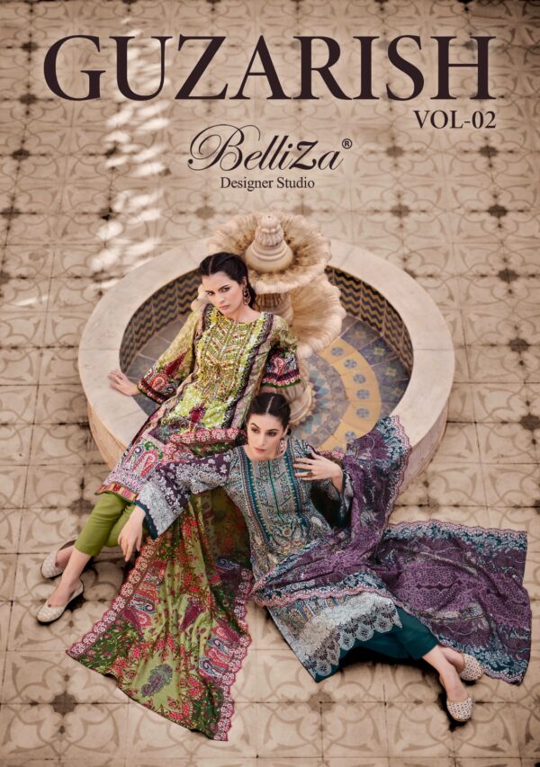 BELLIZA GUZARISH VOL-2 874 COTTON EMBROIDERY PAKISTANI SALWAR SUITS