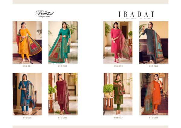 BELLIZA IBADAT 810 WHOLESALE PAKISTANI SUITS CATALOGUE DEALERS