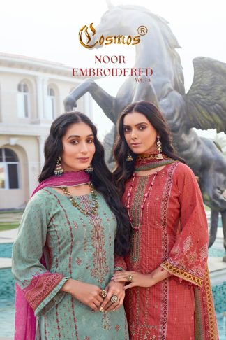 COSMOS FASHION NOOR EMBROIDERED VOl -3 LAWN PAKISTANI SUITS WHOLESALE