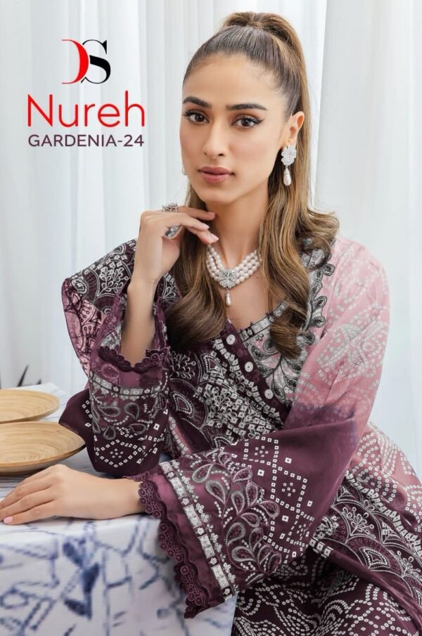 DEEPSY NUREH GARDENIA-24 PURE COTTON PATCH EMBROIDERY SALWAR SUITS ONLINE