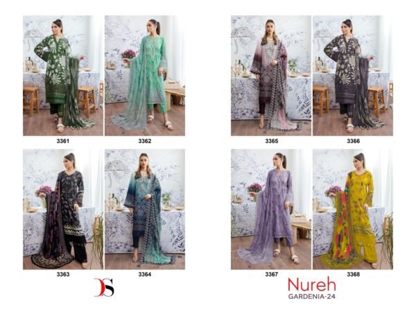 DEEPSY NUREH GARDENIA-24 PURE COTTON PATCH EMBROIDERY SALWAR SUITS ONLINE