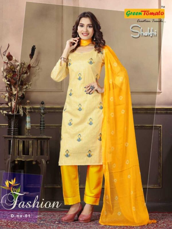 GREEN TOMATO SHAKHI READYMADE KURTIS ONLINE WHOLESALE