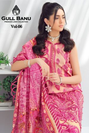 GULL AAHMED GULL BANU VOL-06 LAWN PAKISTANI SUIT WHOLESALE