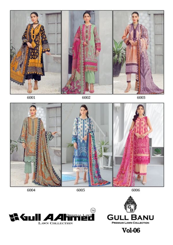 GULL AAHMED GULL BANU VOL-06 LAWN PAKISTANI SUIT WHOLESALE