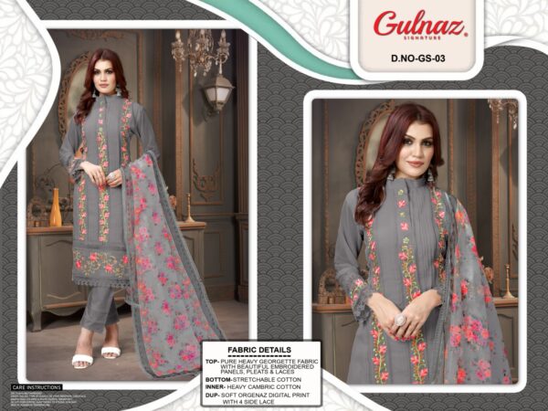 GULNAZ SIGNATURE GS 03 DESIGNER EMBROIDERED READYMADE KURTI CATALOGUE