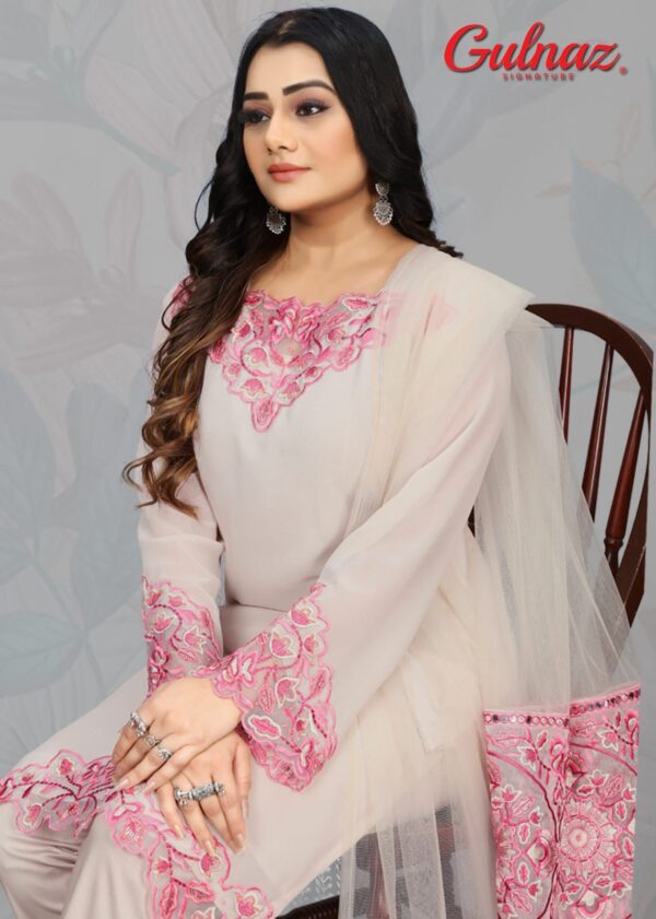 GULNAZ SIGNATURE GS 04 GEORGETTE EMBROIDERED READYMADE KURTI WHOLESALE