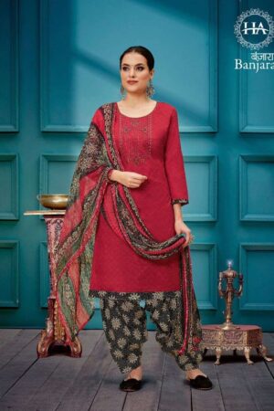 HARSHIT FASHION BANJARA S 1050 COTTON PRINTED UNSTITCHED SUITS BEST PRICE