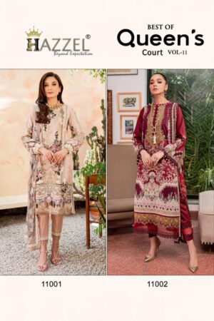 HAZZEL FIRDOUS QUEEN’S COURT VOL 11 COTTON EMBROIDERY PAKISTANI SUITS