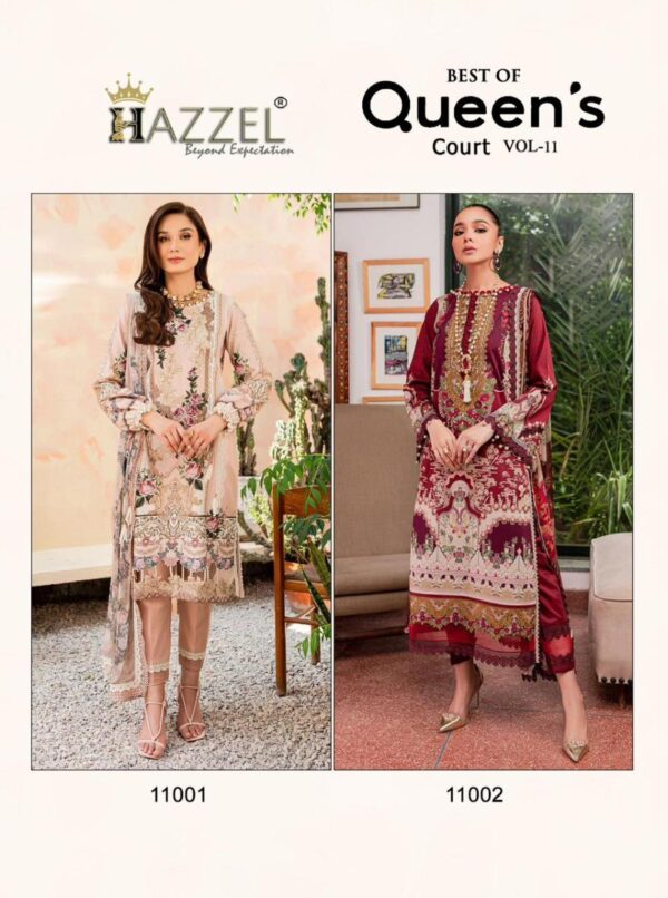 HAZZEL FIRDOUS QUEEN’S COURT VOL 11 COTTON EMBROIDERY PAKISTANI SUITS