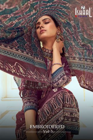 ISHAAL PRINTS EMBROIDERED VOL 5 PAKISTANI SUITS ONLINE WHOLESALE