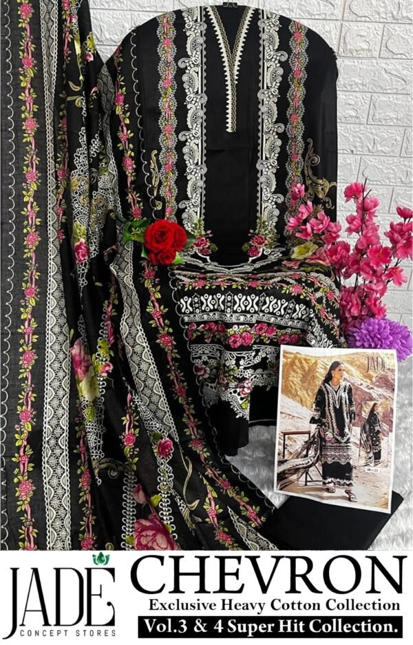 JADE CHEVRON EXCLUSIVE SUPER HIT COLLECTION HEAVY COTTON SUITS SUPPLIER - Image 4