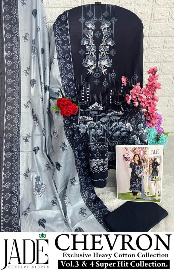 JADE CHEVRON EXCLUSIVE SUPER HIT COLLECTION HEAVY COTTON SUITS SUPPLIER - Image 5