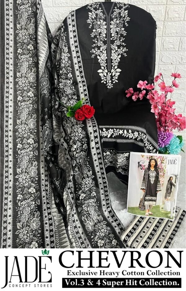 JADE CHEVRON EXCLUSIVE SUPER HIT COLLECTION HEAVY COTTON SUITS SUPPLIER - Image 3