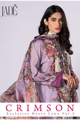 JADE CRIMSON EXCLUSIVE HEAVY LAWN COLLECTION VOL 3 PAKISTANI SUITS