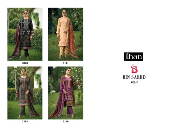 JIHAN PRESET BIN SAEED LAWN COLLECTION VOL 7 PURE LAWN COTTON PAKISTANI SUITS