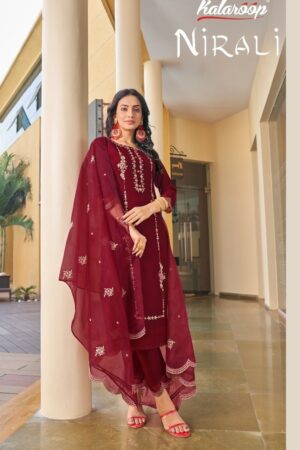 KALAROOP NIRALI 13885 TO 13888 READYMADE EMBROIDERY KURTIS CATALOGUE