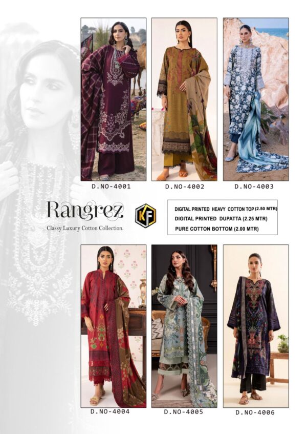 KEVAL FAB RANGREZ VOL 4 4001 TO 4006 KARACHI SALWAR SUITS CATALOGUE