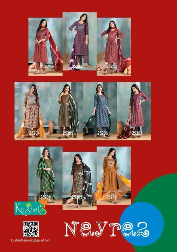 KUSHAL NAYRA-2 NAIRA CUT RAYON SALWAR SUITS WHOLESALE