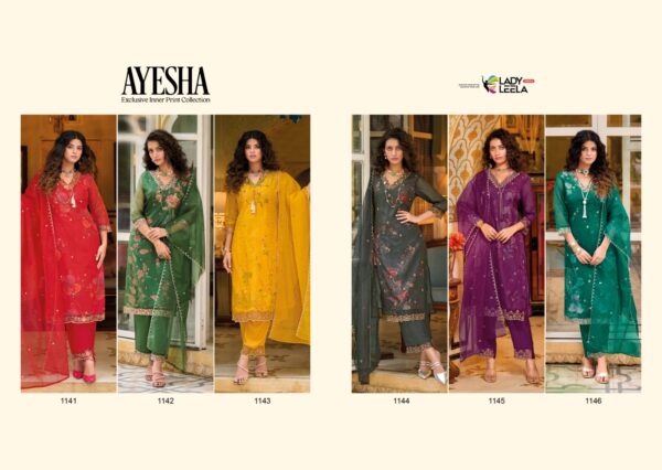 LADY LEELA AYESHA 1141 TO 1146 READYMADE DESIGNER KURTIS SUPPLIER