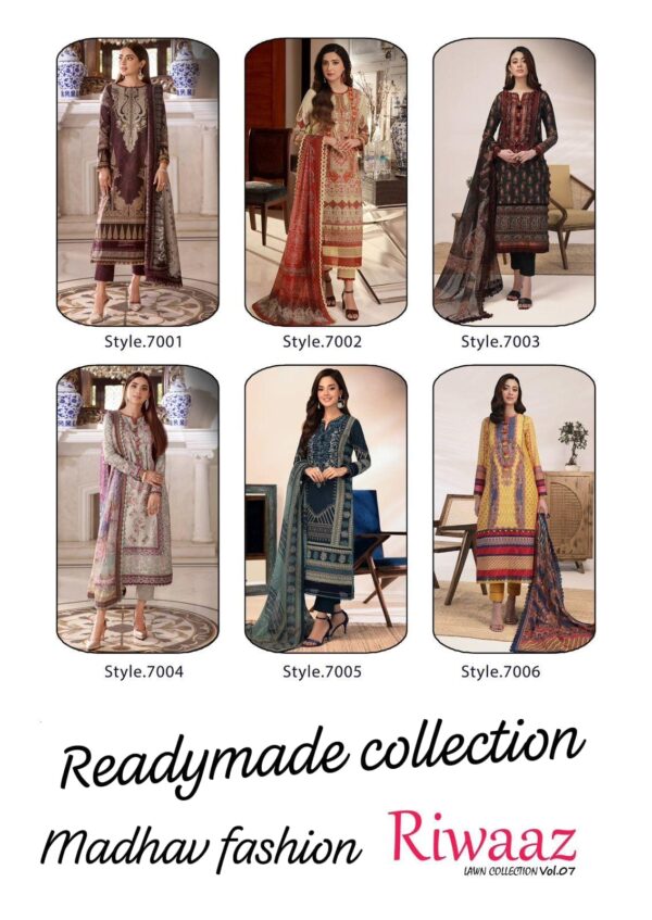 MADHAV FASHION RIWAAZ VOL 7 LAWN COTTON READYMADE KURTI WHOLSALE