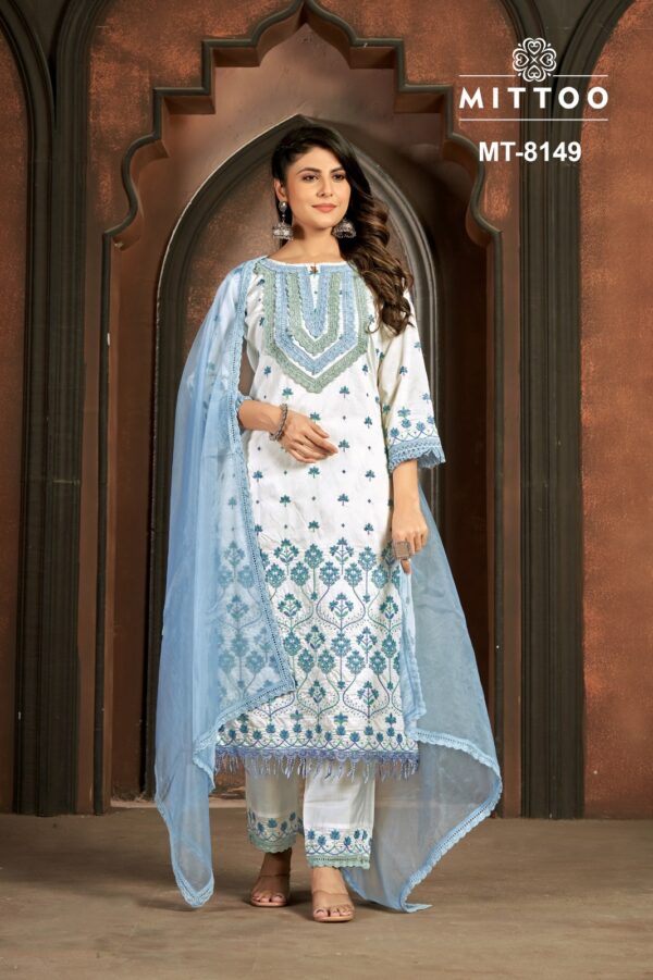 MITTOO VISCOSE CHANDERI 8149 TO 8150 LATEST SALWAR SUITS WHOLESALE