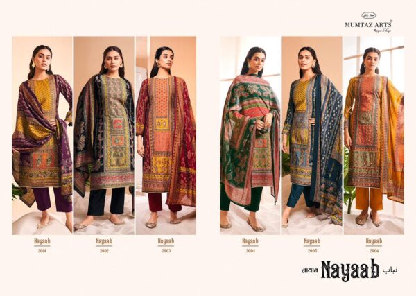 MUMTAZ ARTS NAYAAB PURE VISCOSE MUSLINE PAKISTANI SUITS CATALOGUE