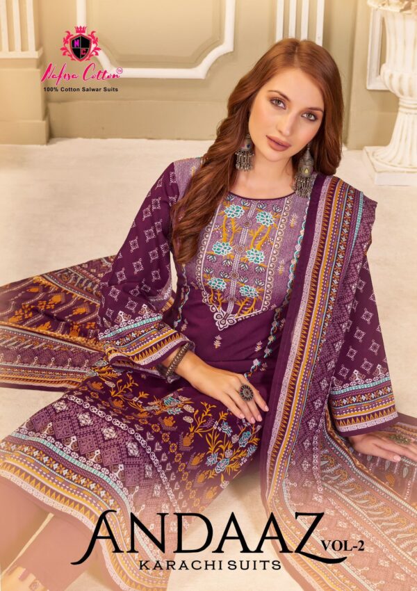 NAFISHA COTTON ANDAAZ KARACHI SUITS VOL 02 PAKISTANI SUITS SUPPLIER