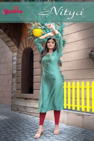 NITYA VOL 1 KASABA VISCOSE RAYON READYMADE KURTI ONLINE WHOLESALE