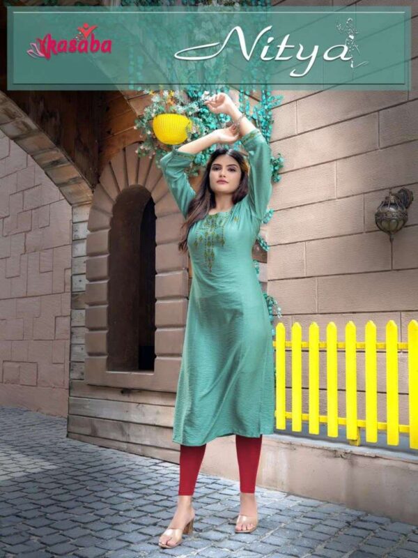 NITYA VOL 1 KASABA VISCOSE RAYON READYMADE KURTI ONLINE WHOLESALE