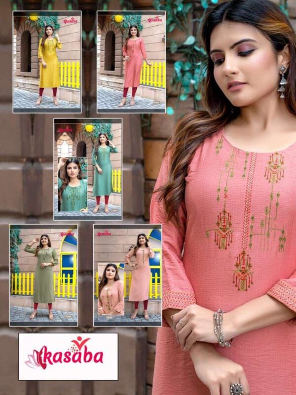 NITYA VOL 1 KASABA VISCOSE RAYON READYMADE KURTI ONLINE WHOLESALE