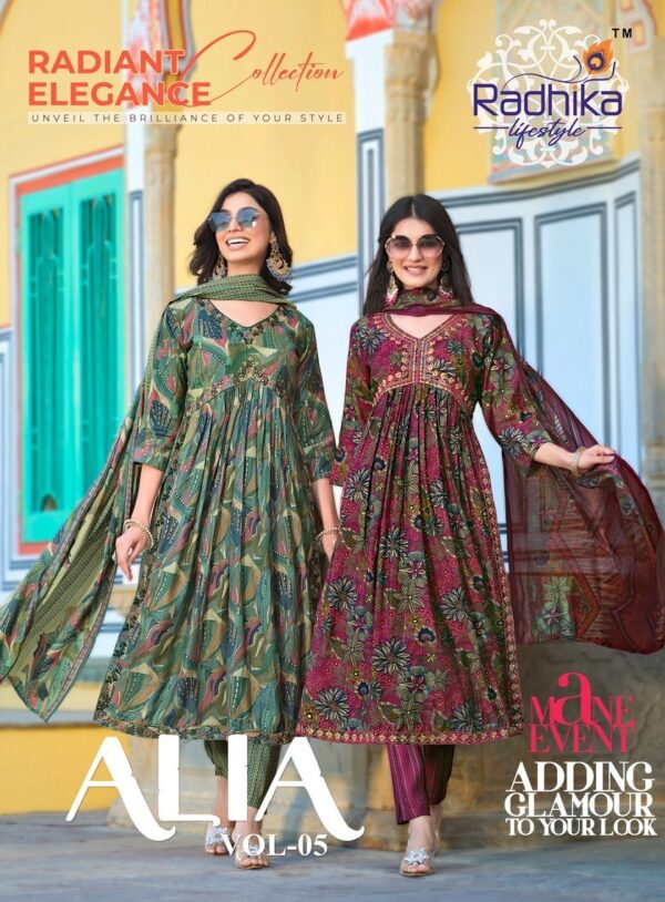 RADHIKA LIFE STYLE ALIA VOL 5 MASLIN READYMADE KURTI WHOLESALE