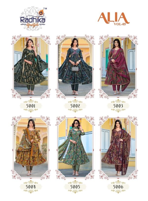 RADHIKA LIFE STYLE ALIA VOL 5 READYMADE SALWAR SUITS WHOLESALER