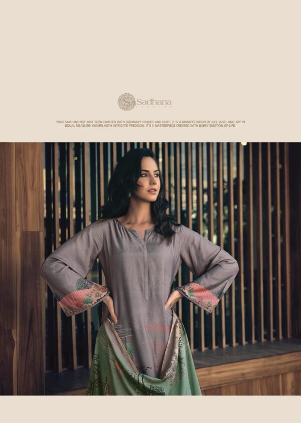SADHANA FASHION HAVAADIS MASLIN SILK SALWAR SUITS ONLINE WHOLESALE - Image 2