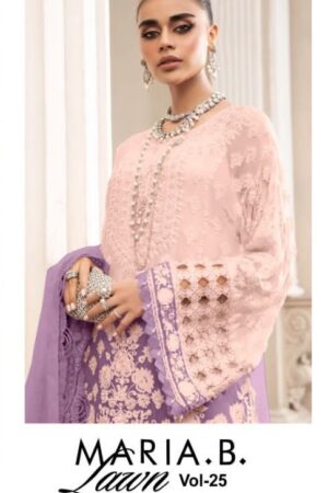 SANIYA TRENDZ MARIA B LAWN VOL 25 PAKISTANI SALWAR SUITS ONLINE WHOLESALE
