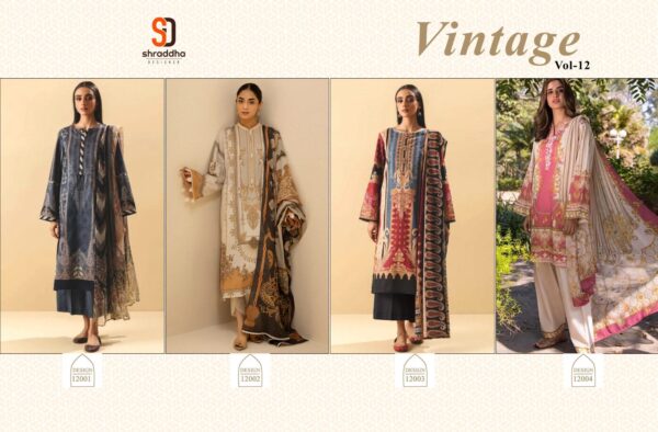 SHARADDHA DESIGNER VINTAGE VOL-12 LAWN COTTON PAKISTANI SUITS ONLINE