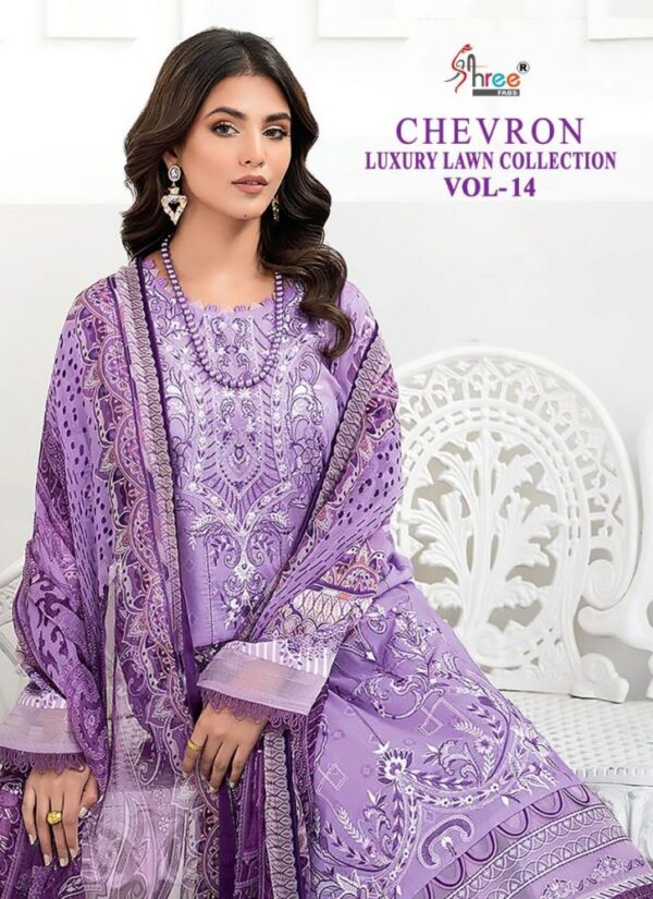 SHREE FABS CHEVRON LUXURY LAWN COLLECTION VOL-14 PAKISTANI SUITS ONLINE