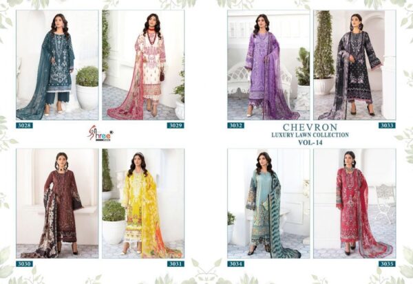 SHREE FABS CHEVRON LUXURY LAWN COLLECTION VOL-14 PAKISTANI SUITS ONLINE