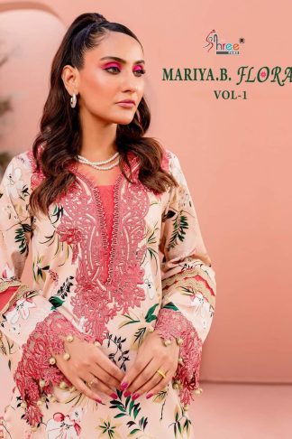 SHREE FABS MARIA B FLORA VOL-01 PAKISTANI SUITS NEW CATALOGUE