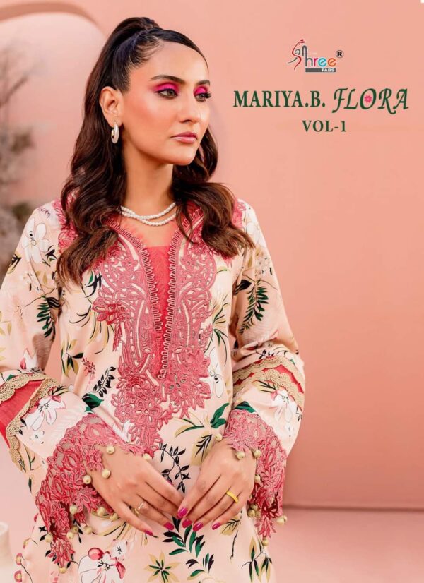 SHREE FABS MARIA B FLORA VOL-01 PAKISTANI SUITS NEW CATALOGUE