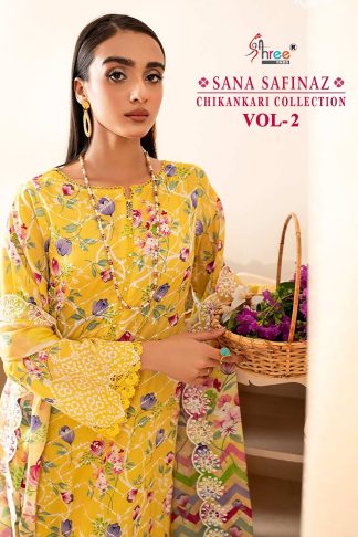 SHREE FABS SANA SAFINAZ CHIKANKARI COLLECTION VOL-02 PAKISTANI SUITS DEALER