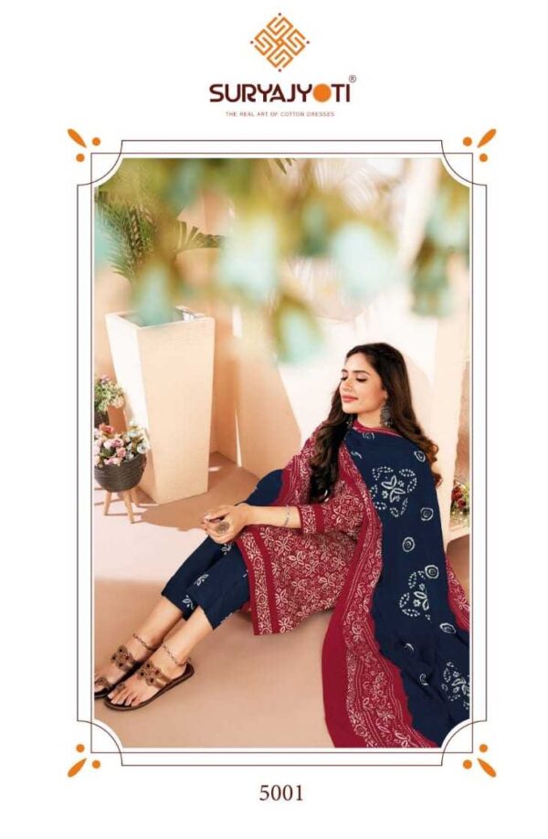 SURYAJYOTI PEHNAVA VOL-5 CAMBRIC COTTON SALWAR SUITS AT CATALOGUE