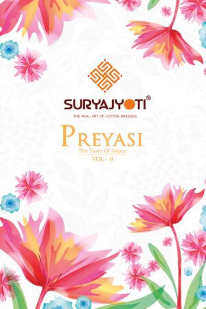 SURYAJYOTI'S PREYASI VOL-6 NEW JAIPURI PRINT CATALOGUE DRESS MATERIAL