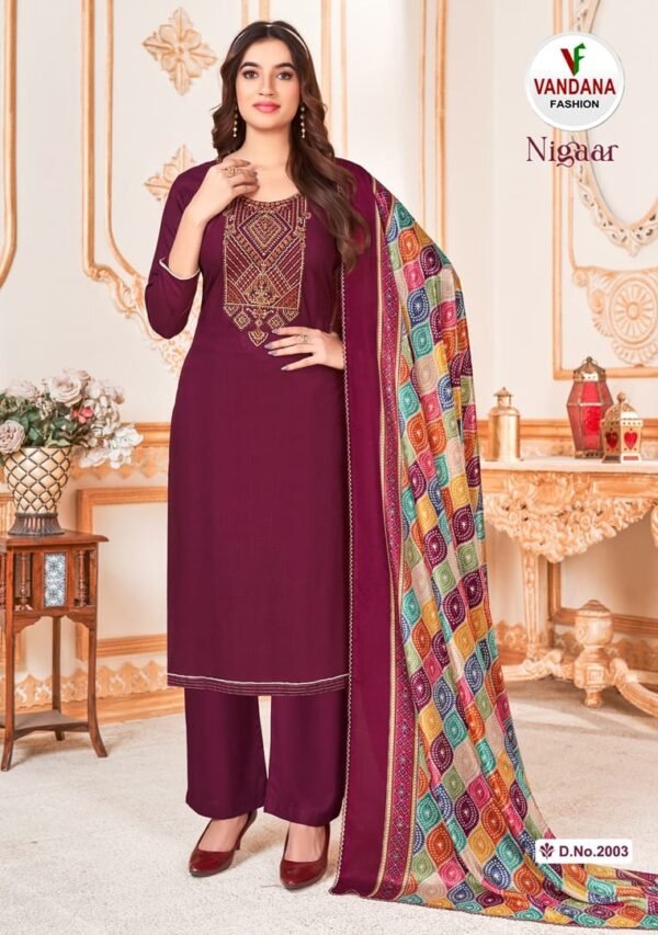 VANDANA FASHION NIGAAR VOL 2 RAYON DESIGNER SALWAR SUITS SURAT SUPPLIER - Image 6