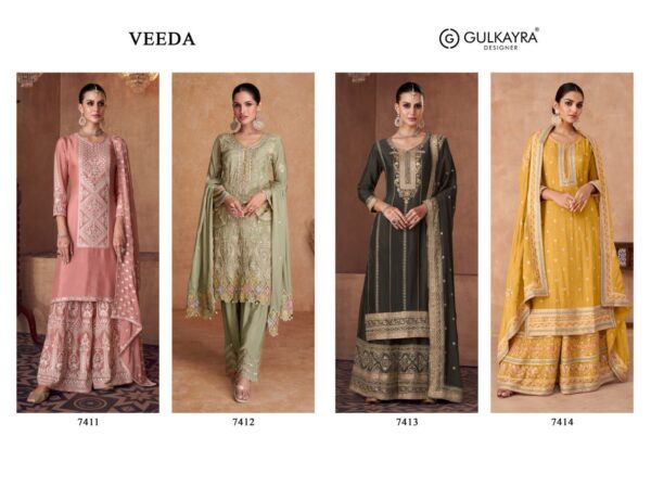 GULKAYRA DESIGNER VEEDA 7411 TO 7414 REAL CHINON CATALOGUE