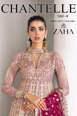 ZAHA CHANTELLE-VOL-4 10025 PAKISTANI SUITS NEW CATALOGUE