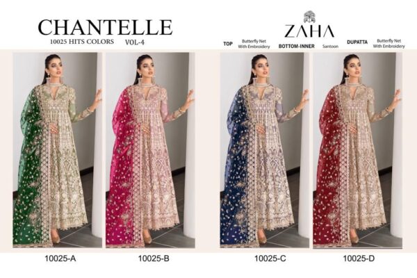 ZAHA CHANTELLE-VOL-4 10025 PAKISTANI SUITS NEW CATALOGUE