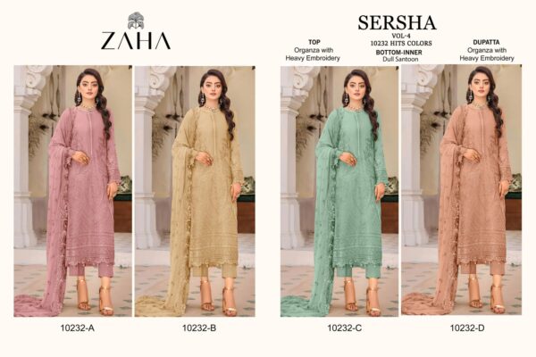 ZAHA SERSHA-VOL-4 10232 PAKISTANI SUITS NEW CATALOGUE