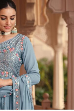ZAVERI APSHRA GEORGETTE PARTY WEAR GOWN ONLINE CATALOGUE