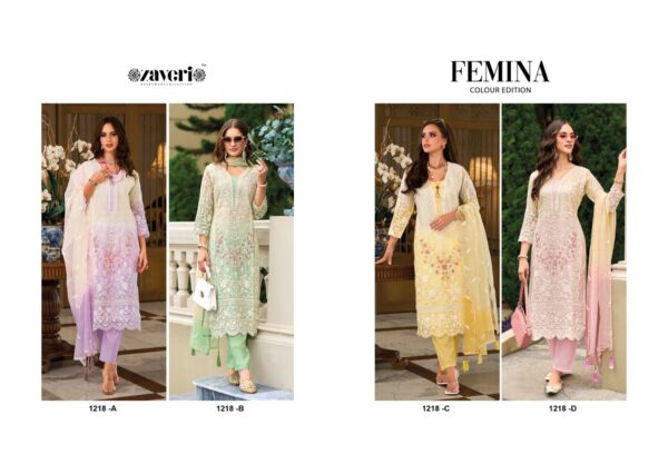 ZAVERI FEMINA 1218 ABCD RICH COMBINATION SALWAR SUITS WHOLESALE