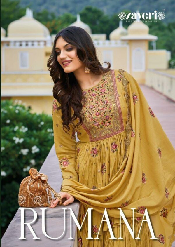 ZAVERI RUMANA 1265 & 1266 HEAVY SILK PLAZZO SET WHOLESALE